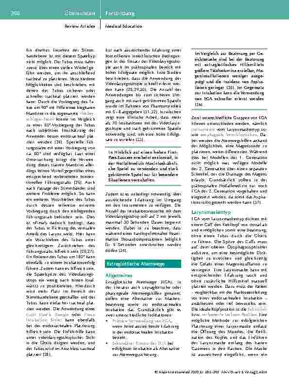 Vorschauseite 6: Atemwegssicherung in der prähospitalen Notfallmedizin