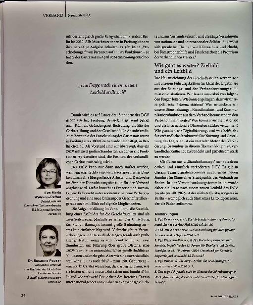 Vorschauseite 4: Caritas im Wandel: Satzungsreform und Standortkonzept