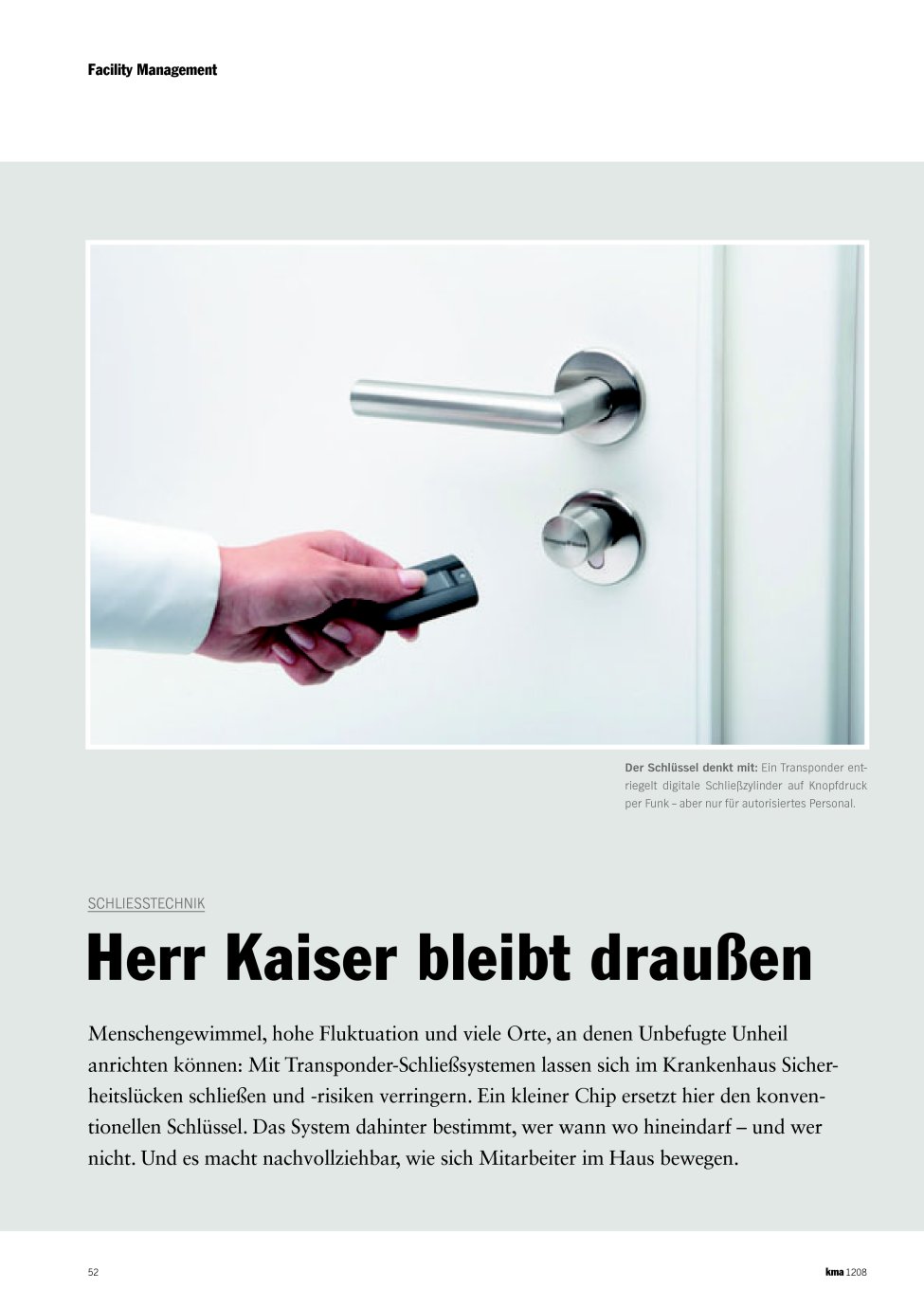 Vorschauseite 1: Herr Kaiser bleibt draußen