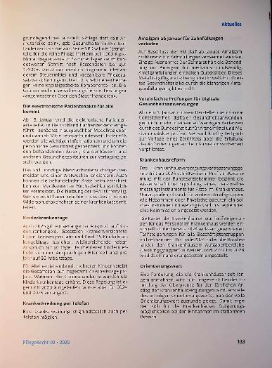 Vorschauseite 3: Bundeskabinett beschließt Pflegekompetenzgesetz