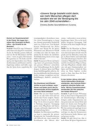 Vorschauseite 3: «Es braucht die Zusammenarbeit, um effizient und mit Herz zu pflegen»