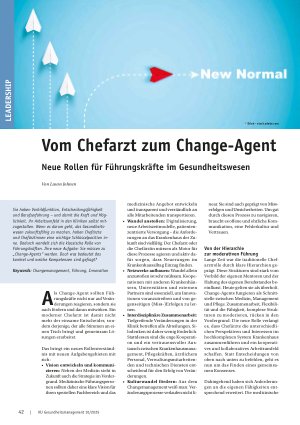 Vorschauseite 1: Vom Chefarzt zum Change-Agent Neue Rollen für Führungskräfte im Gesundheitswesen