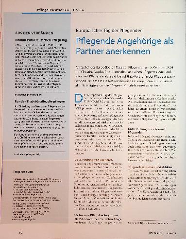 Vorschauseite 1: Pflegende Angehörige als Partner anerkennen