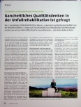 Vorschauseite 1: Ganzheitliches Qualitätsdenken in der Unfallrehabilitation ist gefragt.