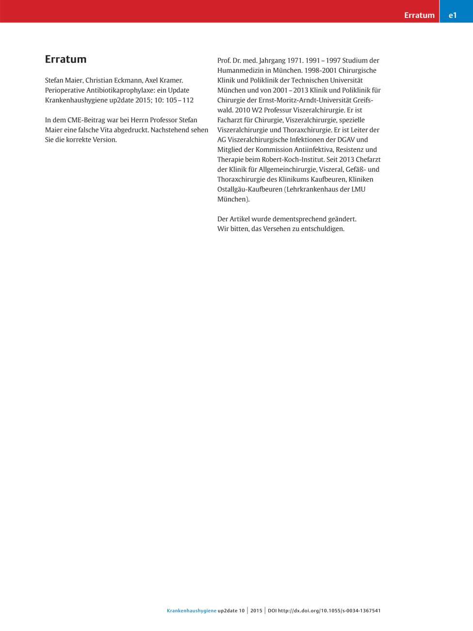 Vorschauseite 1: Perioperative Antibiotikaprophylaxe: ein Update