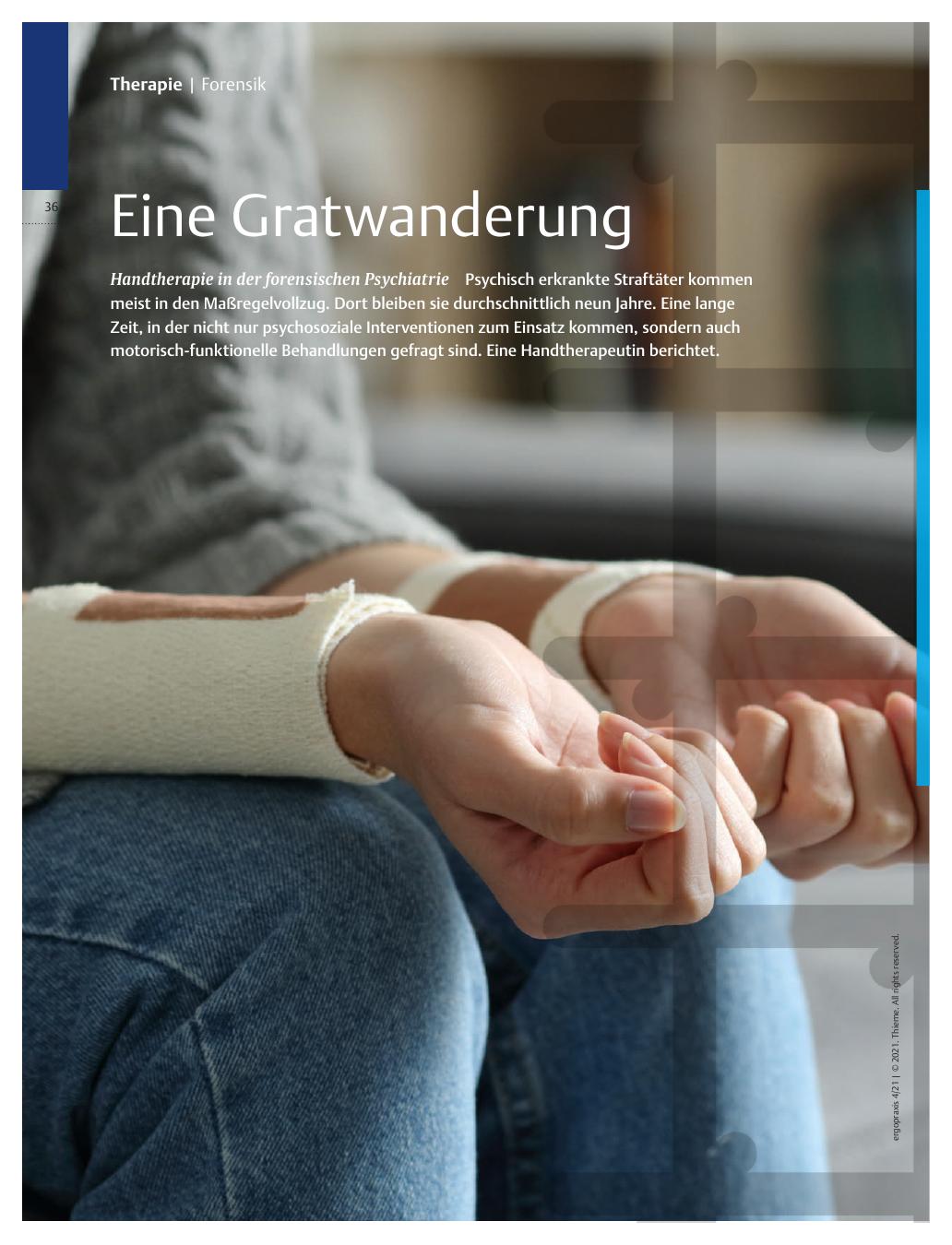 Vorschauseite 1: Eine Gratwanderung - Handtherapie in der forensischen Psychiatrie