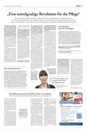 Vorschauseite 1: „Eine mittelgradige Revolution für die Pflege“