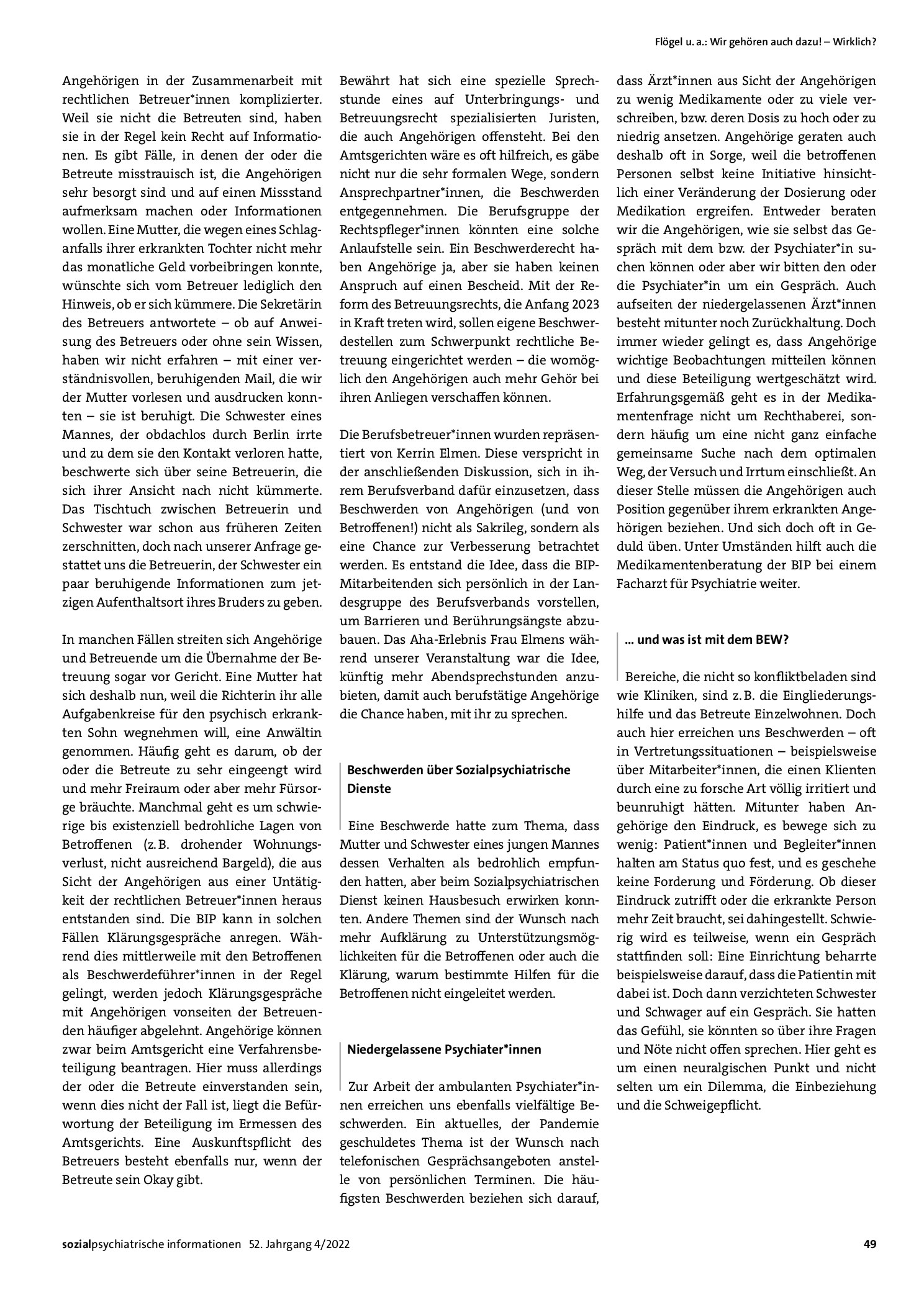 Vorschauseite 4: Wir gehören auch dazu! – Wirklich? Beschwerden von Angehörigen über die psychiatrische Versorgung