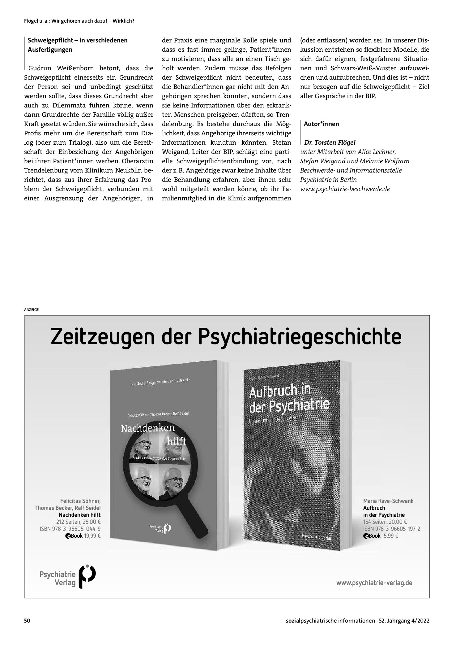 Vorschauseite 5: Wir gehören auch dazu! – Wirklich? Beschwerden von Angehörigen über die psychiatrische Versorgung