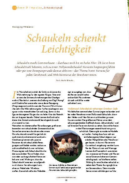 Vorschauseite 1: Schaukeln schenkt Leichtigkeit