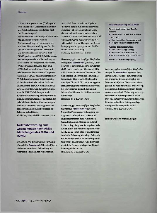 Vorschauseite 4: Avapritinib (neues Anwendungsgebiet: indolente systemische Mastozytose)