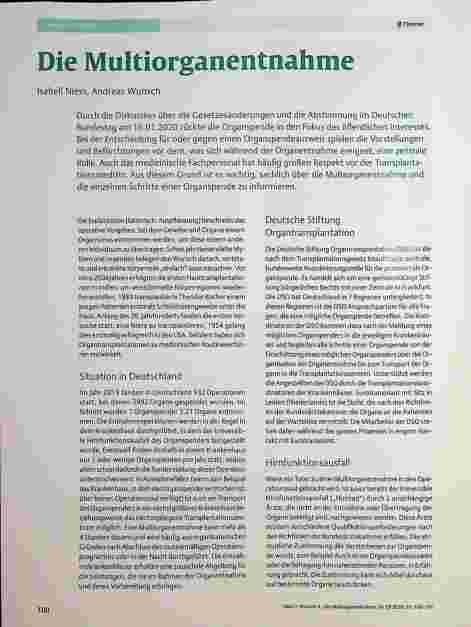 Vorschauseite 1: Die Multiorganentnahme