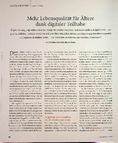 Vorschauseite 1: Mehr Lebensqualität für Ältere dank digitaler Teilhabe