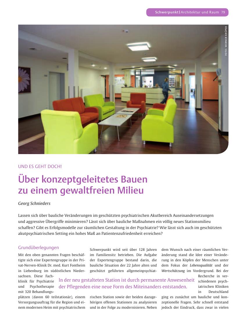 Vorschauseite 1: Über konzeptgeleitetes Bauen zu einem gewaltfreien Milieu