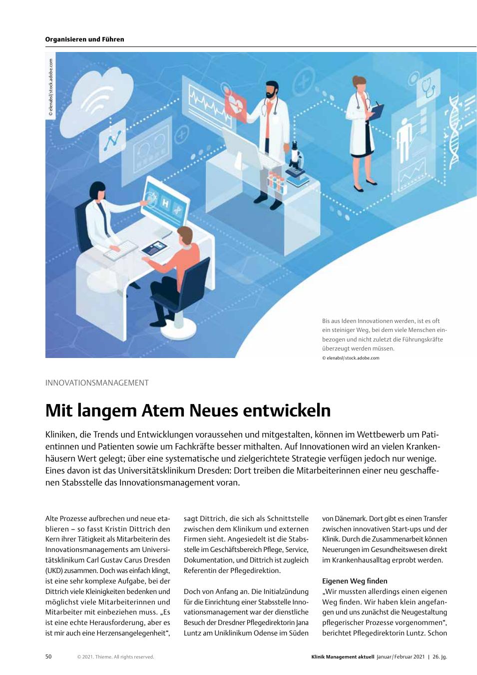 Vorschauseite 1: Innovationsmanagement: Mit langem Atem Neues entwickeln