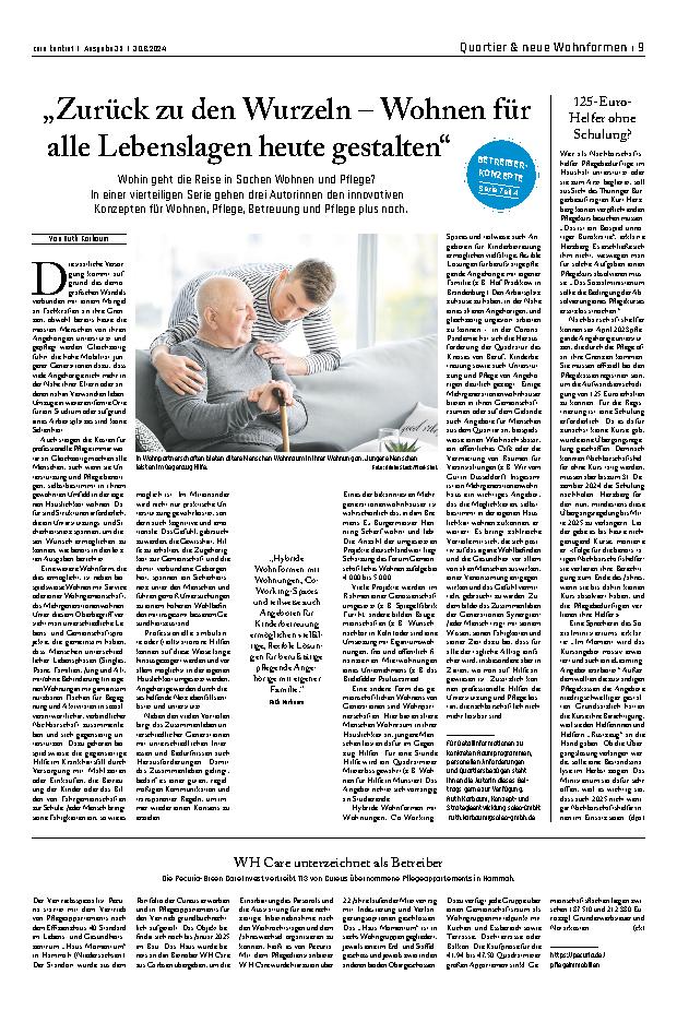 Vorschauseite 1: „Zurück zu den Wurzeln – Wohnen für alle Lebenslagen heute gestalten“