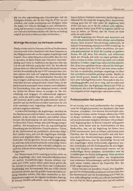 Vorschauseite 2: Der freiwillige Verzicht auf Nahrung und Flüssigkeit. Ein höchst individueller Prozess für alle Beteiligten.