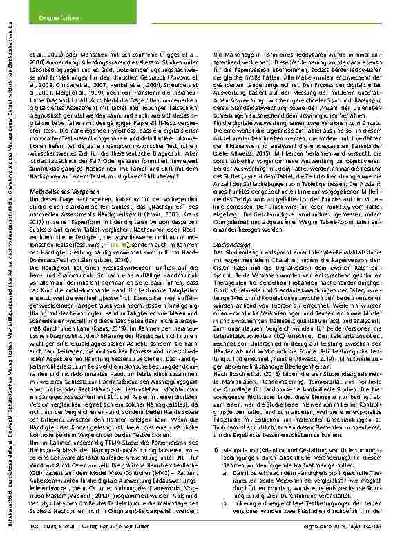 Vorschauseite 5: Ist das Nachspuren auf einem Tablet vergleichbar mit dem Nachspuren auf Papier? Eine explorative Pilotstudie