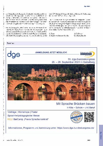 Vorschauseite 5: Tätigkeitsbericht des Geschäftsführenden Vorstands der DGS