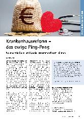 Vorschauseite 1: Krankenhausreform - das ewige Ping-Pong. Wo und wie Bund und Länder zusammenfinden können.