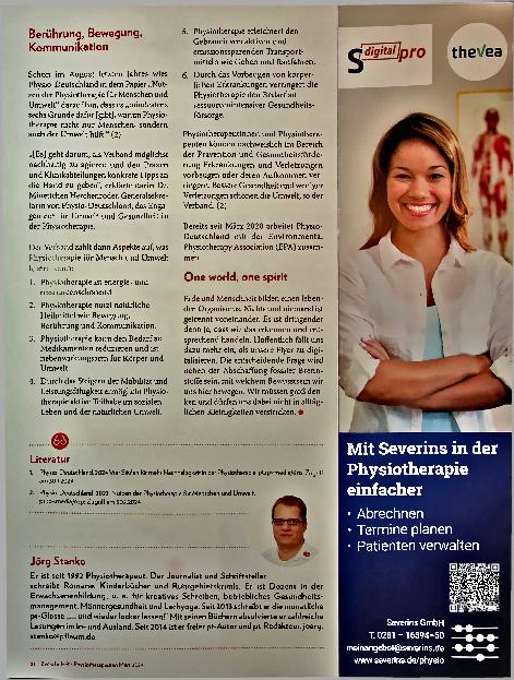 Vorschauseite 2: „Vier Säulen für mehr Nachhaltigkeit“ Ein kleiner Schritt für Physio-Deutschland, ein großer für die Menschheit?