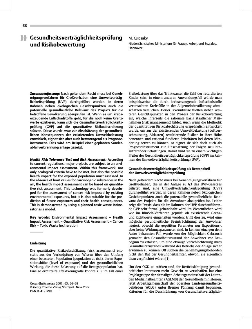 Vorschauseite 1: Gesundheitsverträglichkeitsprüfung und Risikobewertung