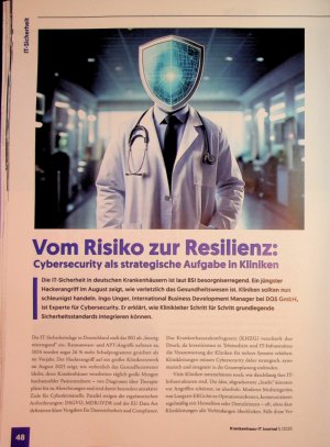 Vorschauseite 1: Vom Risiko zur Resilienz: Cybersecurity als strategische Aufgabe in Kliniken
