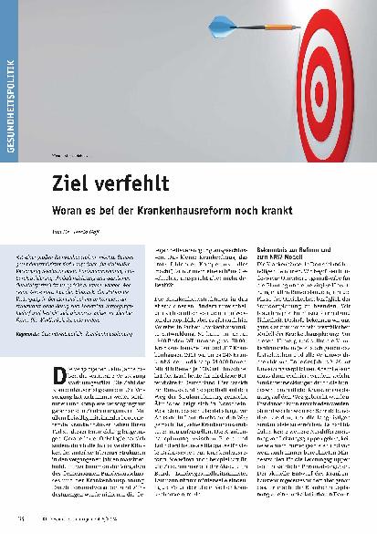 Vorschauseite 1: Ziel verfehlt. Woran es bei der Krankenhausreform noch krankt.