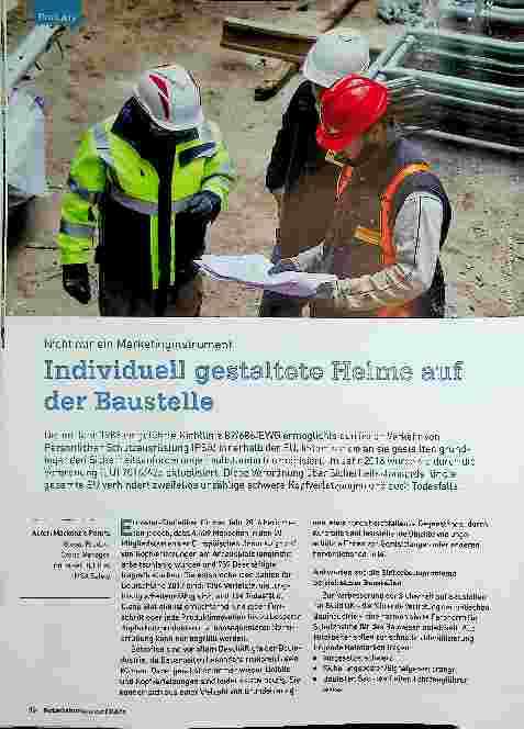 Vorschauseite 1: Nicht nur ein Marketinginstrument: Individuell gestaltete Helme auf der Baustelle.