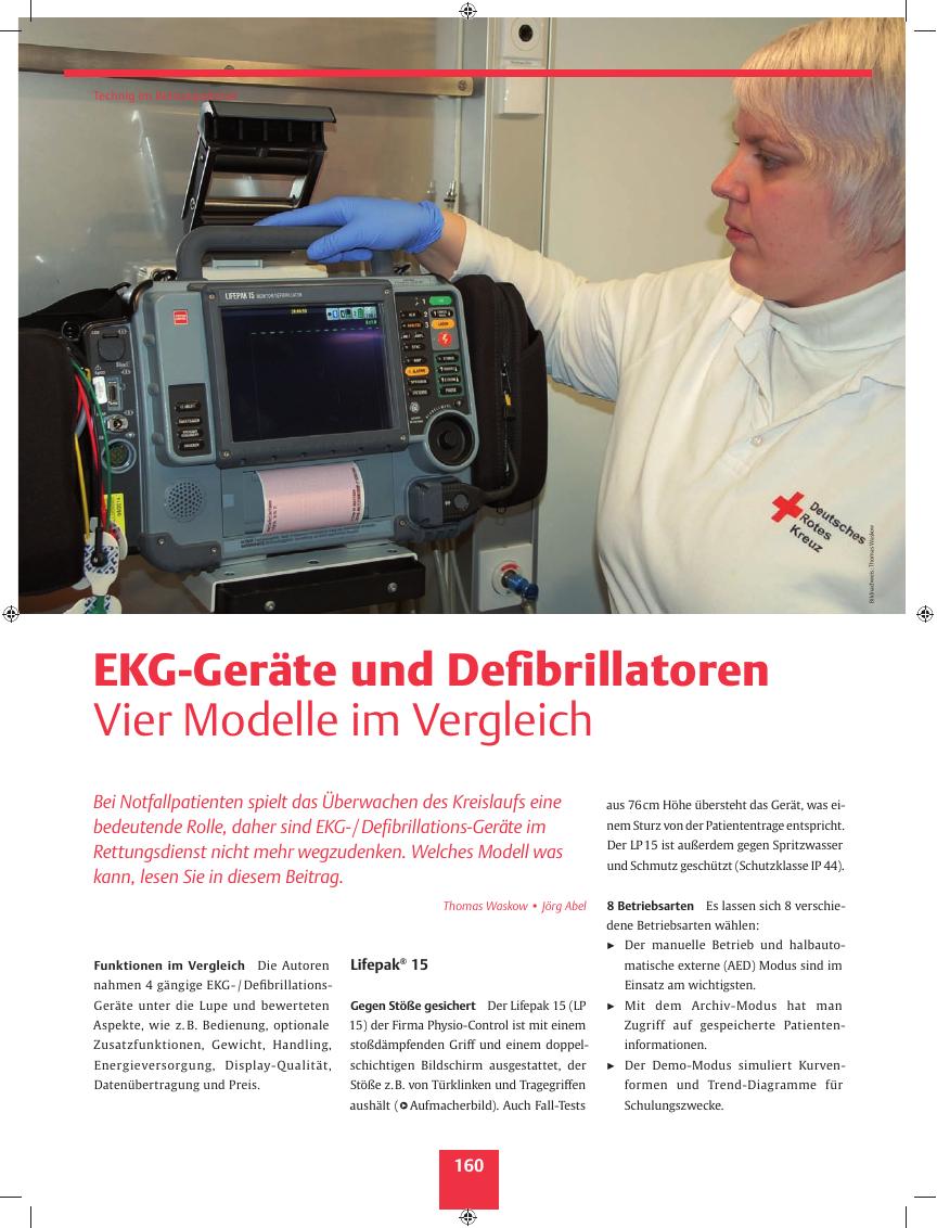 Vorschauseite 1: EKG-Geräte und Defibrillatoren ? Vier Modelle im Vergleich