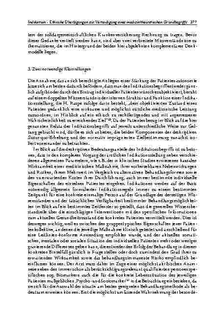 Vorschauseite 5: Indikation – Ethische Überlegungen zur Verteidigung eines medizintheoretischen Grundbegriffs