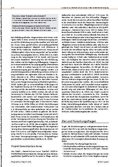 Vorschauseite 2: Dementia Care Nurses in der vernetzten Versorgung von Menschen mit Demenz