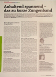 Vorschauseite 1: Anhaltend spannend - das zu kurze Zungenband