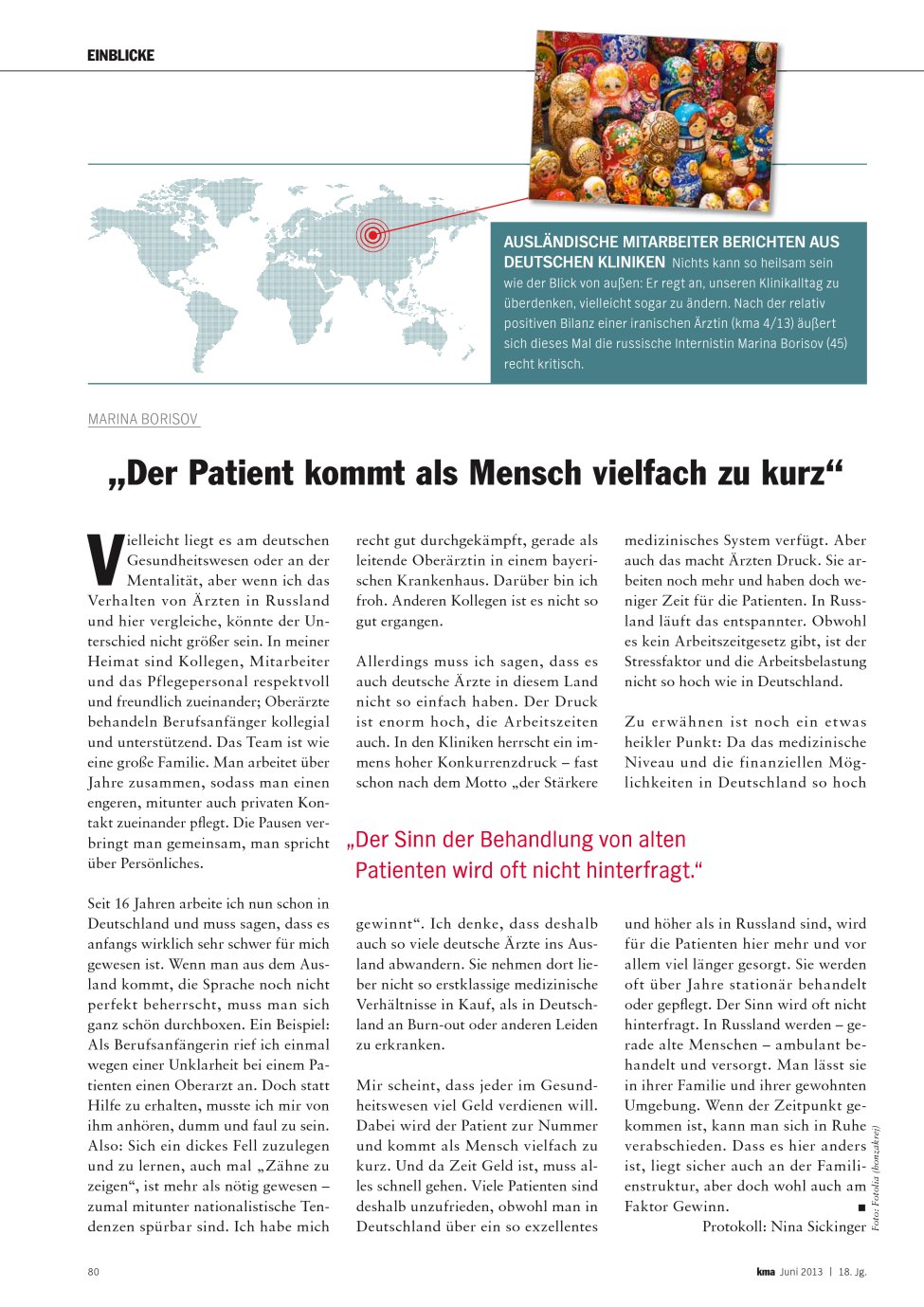 Vorschauseite 1: ?Der Patient kommt als Mensch vielfach zu kurz?
