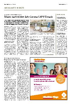 Vorschauseite 1: Bilanz nach einem Jahr Corona-SAPV-Einsatz