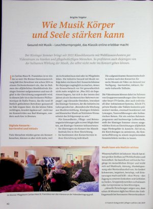 Vorschauseite 1: Wie Musik Körper und Seele stärken kann Gesund mit Musik - Leuchtturmprojekt, das Klassik online erlebbar macht