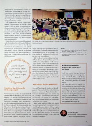 Vorschauseite 2: Wie Musik Körper und Seele stärken kann Gesund mit Musik - Leuchtturmprojekt, das Klassik online erlebbar macht