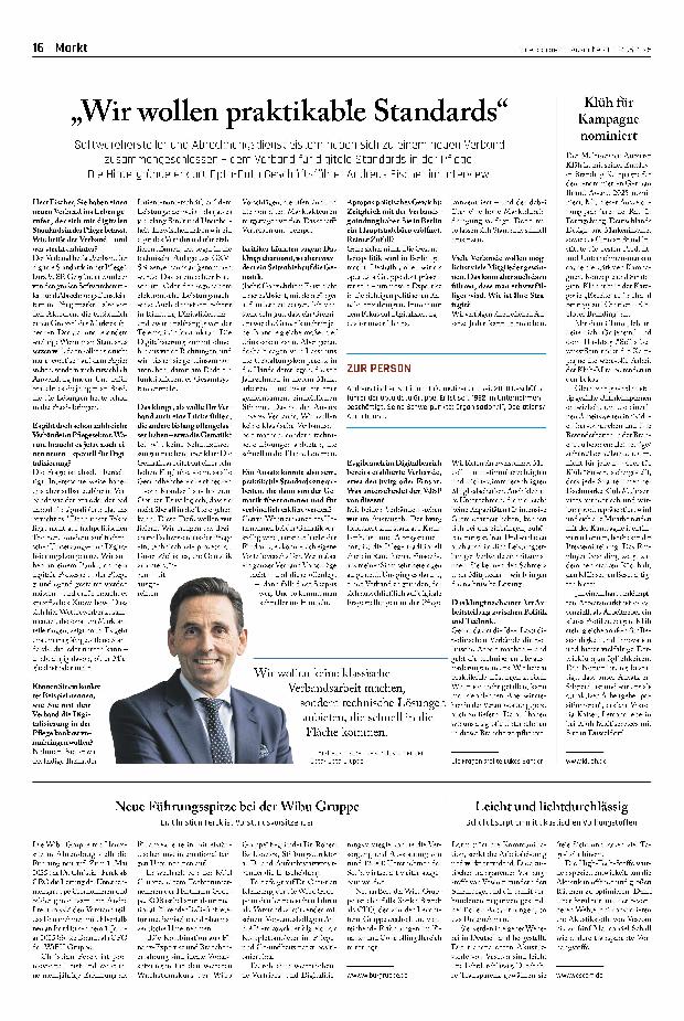Vorschauseite 1: „Wir wollen praktikable Standards“
