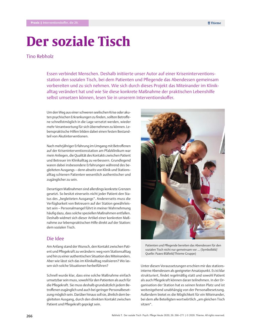 Vorschauseite 1: Der soziale Tisch