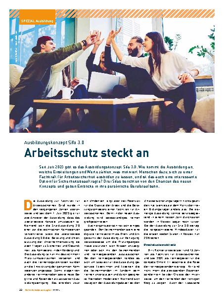 Vorschauseite 1: Ausbildungskonzept Sifa 3.0 Arbeitsschutz steckt an.
