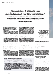 Vorschauseite 1: "Die meisten Patienten versterben auf der Normalstation."
