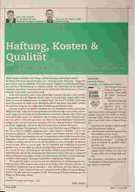 Vorschauseite 1: Haftung, Kosten und Qualität
