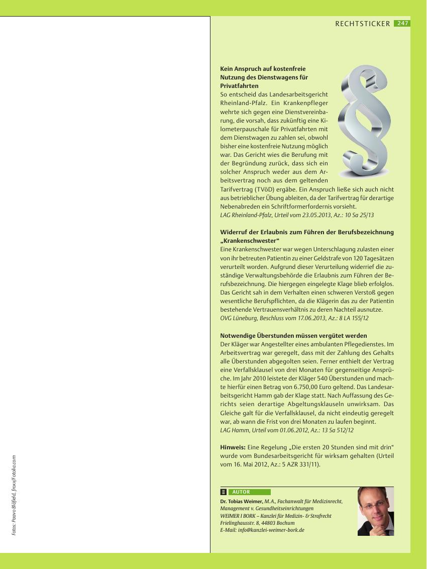 Vorschauseite 1: Rechtsticker