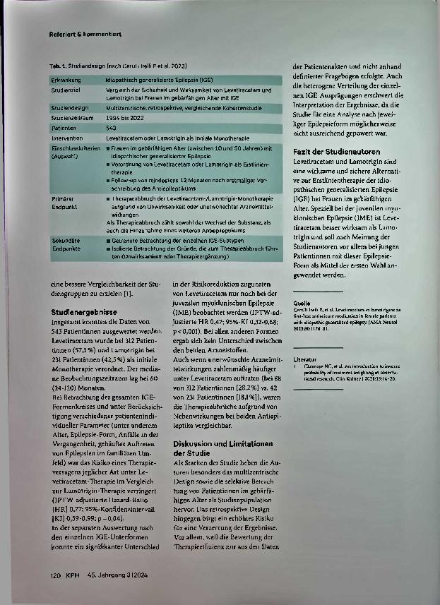 Vorschauseite 2: Levetiracetam und Lamotrigin zur First-Line-Therapie bei Frauen im gebärfähigen Alter