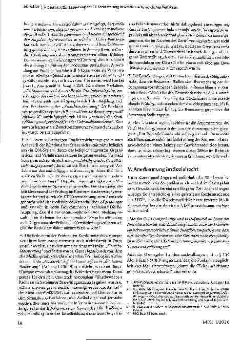 Vorschauseite 3: Zur Bedeutung der CE-Zertifizierung in wettbewerbsrechtlichen Verfahren - zugleich eine Anmerkung zu Landgericht Hamburg, Urteil vom 19. September 2019, 403 HKO 43/19 und Oberland…