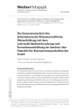 Vorschauseite 1: Die Zusammenarbeit des Arbeitsbereichs Wissenschaftliche Weiterbildung mit dem Lehrstuhl Medienforschung und Erwachsenenbildung im Institut I der Fakultät für Humanwissenschaften…