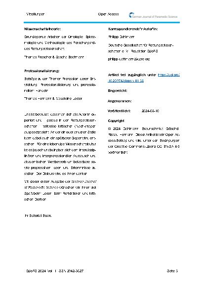 Vorschauseite 3: German Journal of Paramedic Science: Die erste Zeitschrift für Rettungswissenschaften im deutschsprachigen Raum