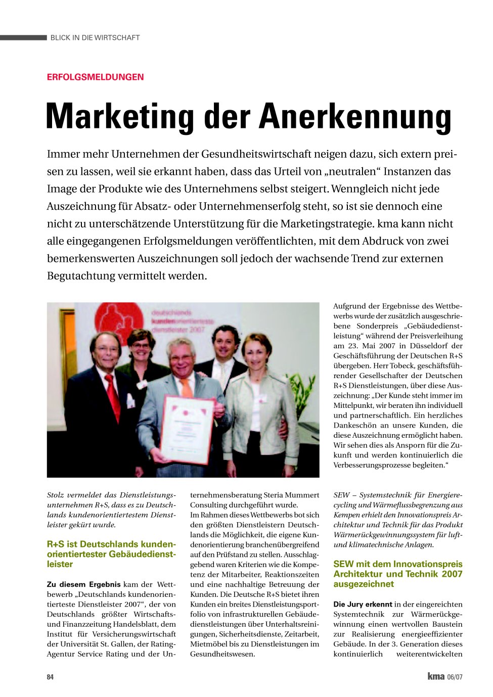 Vorschauseite 1: Marketing der Anerkennung