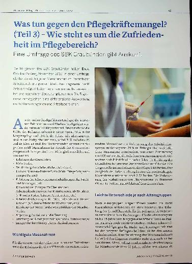 Vorschauseite 1: Was tun gegen den Pflegekräftemangel? (Teil 3) - Wie steht es um die Zufriedenheit im Pflegebereich?