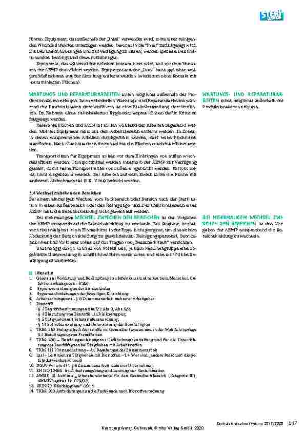 Vorschauseite 4: Hygienische Aspekte beim Umgang mit externen Personen in der AEMP